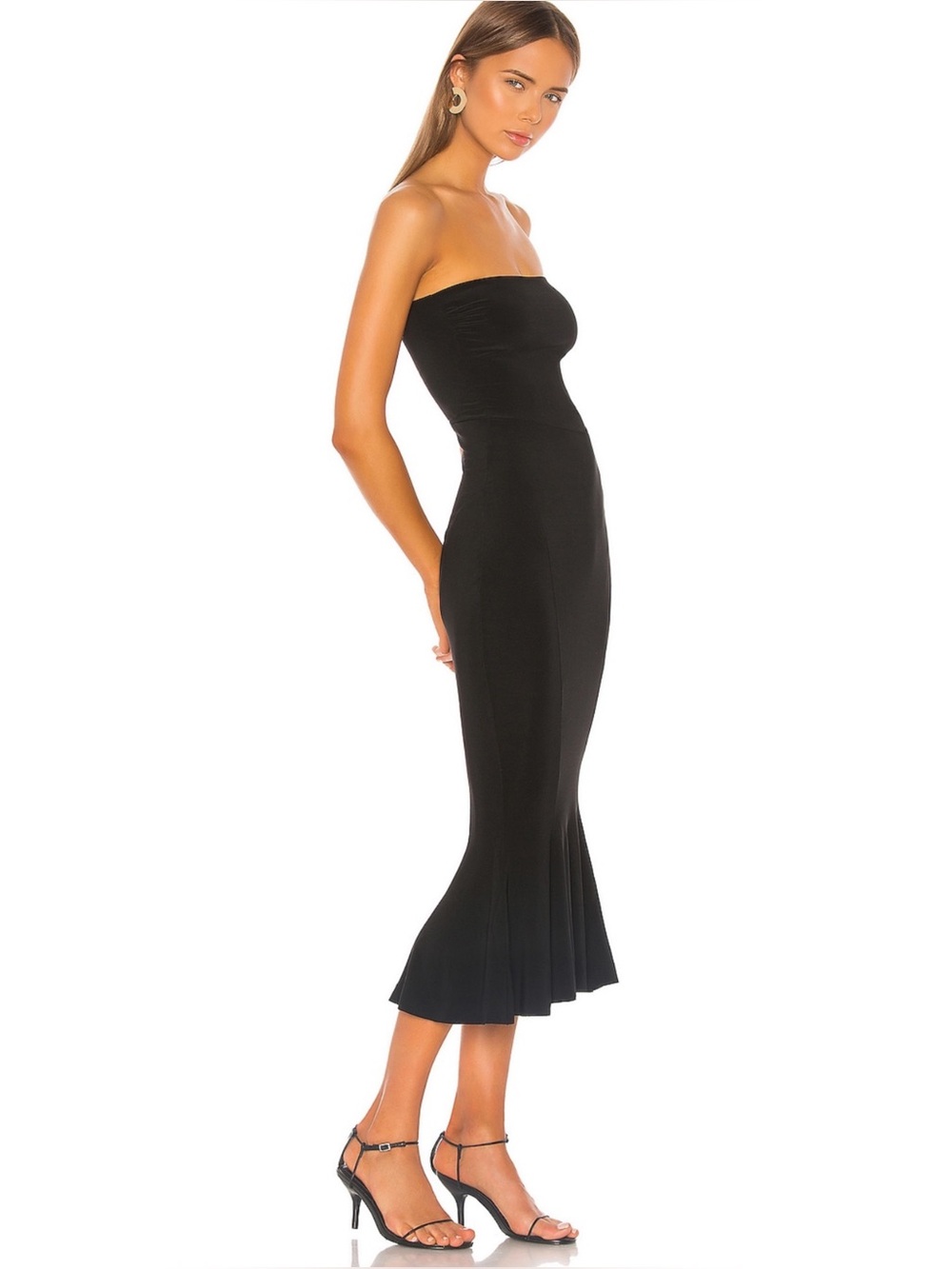 NORMA KAMALI | NWT Strapless Fishtail Dress To Midcalf in Black, Size Small - Picture 12 of 14